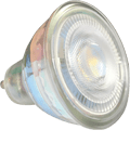 A white, frosted A-shape LED light bulb with a standard screw base on a transparent background.